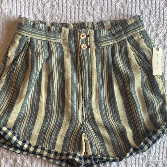 Anthropologie Pilcro Striped Blue and Cream Women's Shorts - Picture 3 of 16